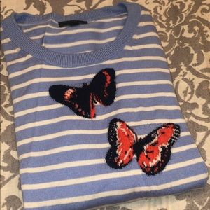 J crew butterfly blue sweater sz large